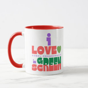 I Love Cobol Programming in Green Screen Mug