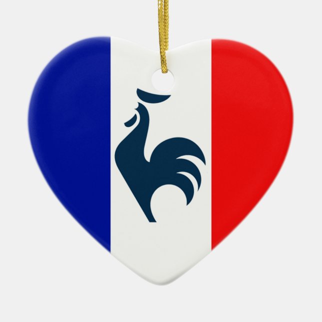 I love cock France flag Ceramic Ornament (Front)