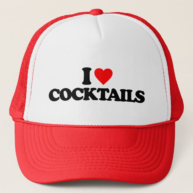 I LOVE COCKTAILS TRUCKER HAT (Front)
