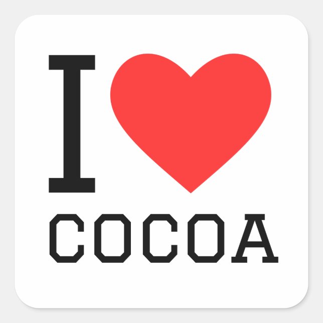 I love cocoa  square sticker (Front)