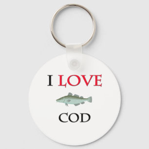I Love Cod Keychain