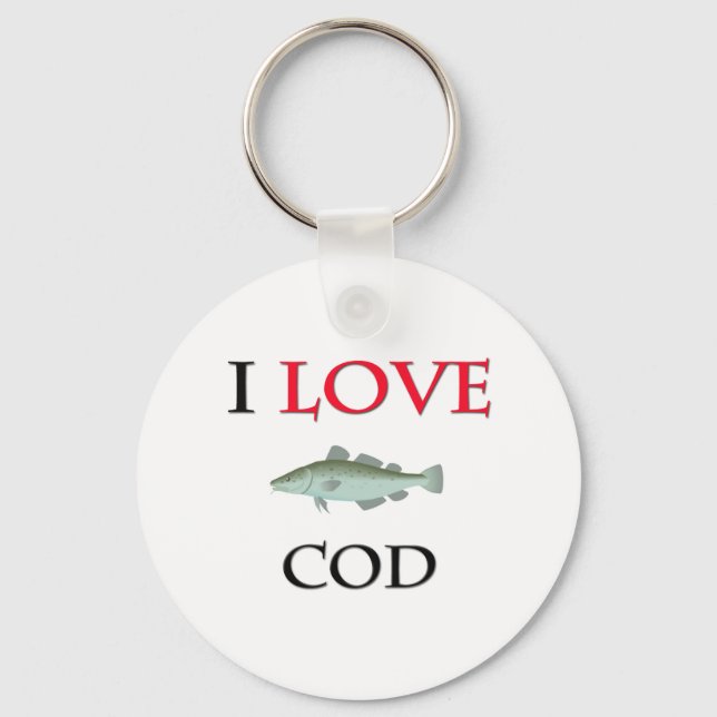 I Love Cod Keychain (Front)