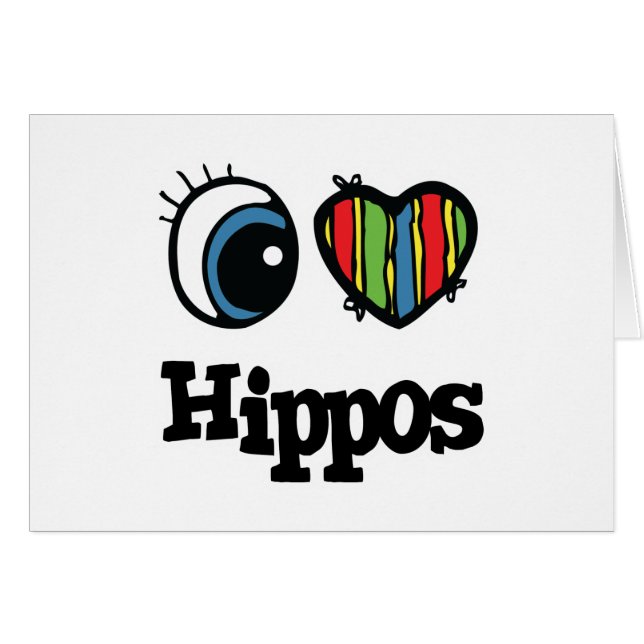 I Love (Coeur) Hippopotames (Devant horizontal)