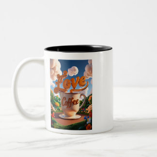 i love coffe Two-Tone coffee mug