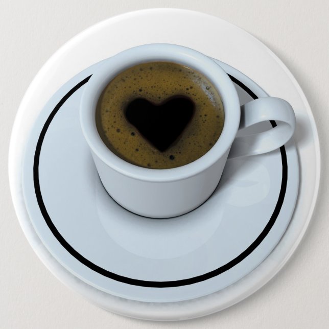 I LOVE coffee 6 Inch Round Button (Front)