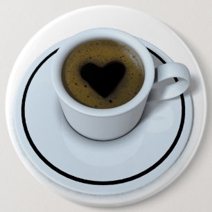I LOVE coffee 6 Inch Round Button