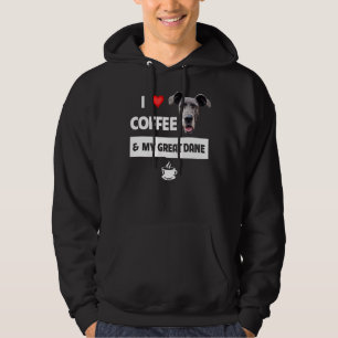I Love Coffee And My Great Dane Dog Mom Dad Pet Pa Hoodie