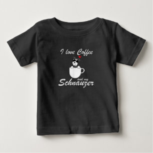 i love coffee and my schnauzer dog lovers baby T-Shirt