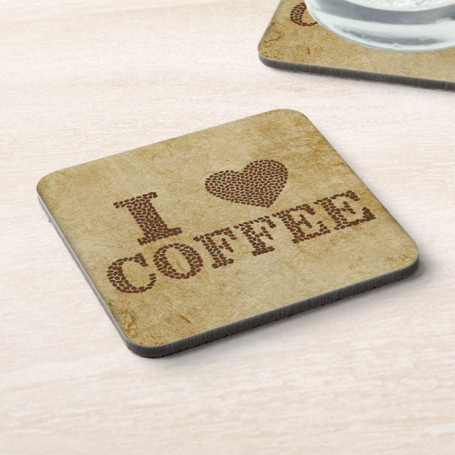 I Love Coffee Beverage Coaster (Left Side)