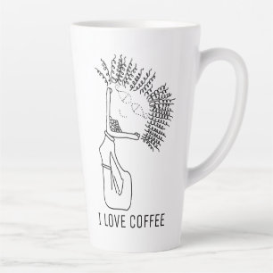 I LOVE COFFEE  COFFEE LOVES ME LATTE MUG