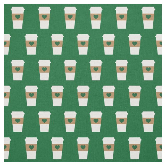 I Love Coffee Disposable Coffee Cup Fabric (Swatch)