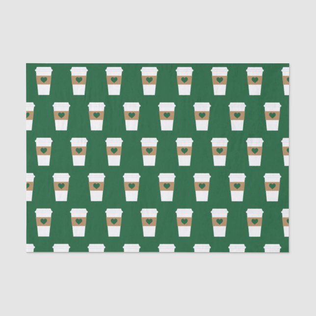 I Love Coffee Disposable Coffee Cup Tissue Paper (Front)