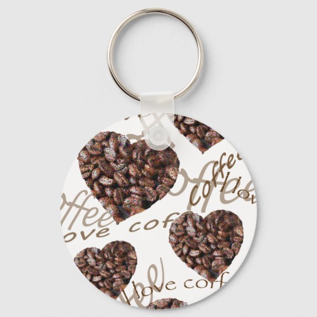 I Love Coffee!! Keychain (Front)