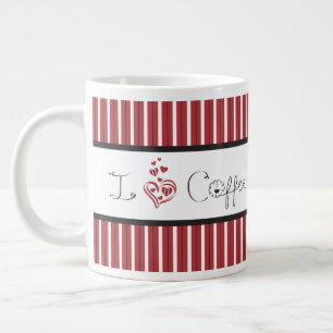 I Love Coffee Letter Art Large Coffee Mug