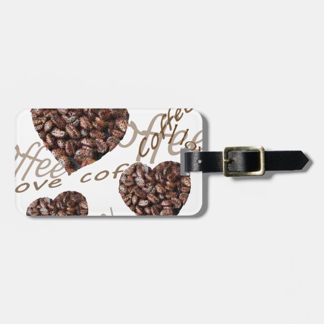 I Love Coffee!! Luggage Tag (Front Horizontal)