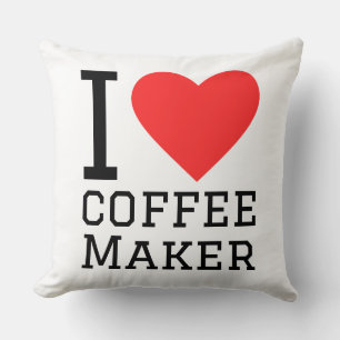I love coffee maker throw pillow