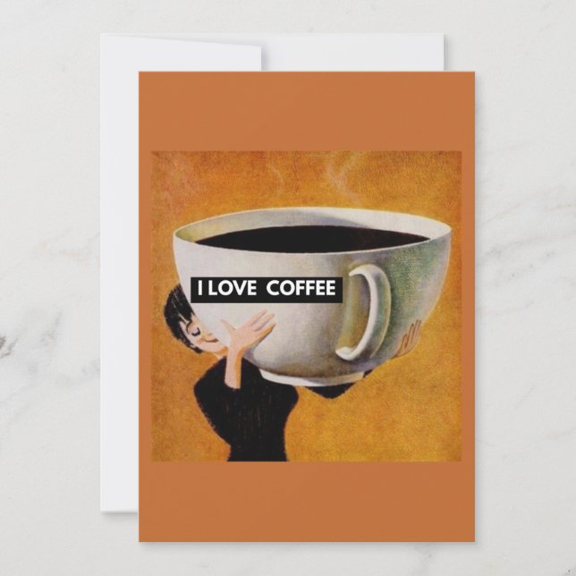 I love coffee retro  announcement (Front)