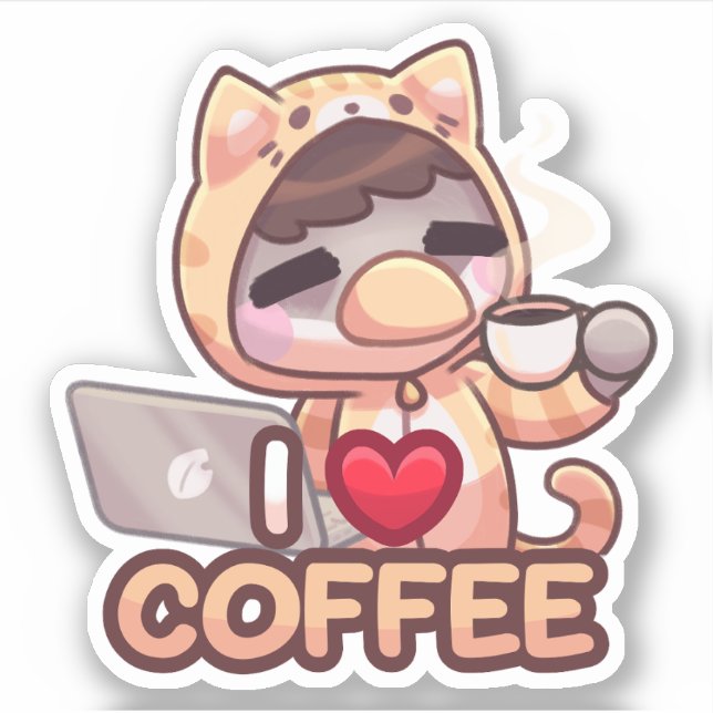 I love coffee - Sticker (Front)