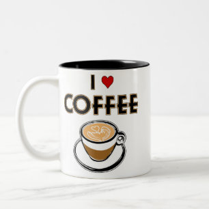 I Love Coffee Two-Tone Coffee Mug