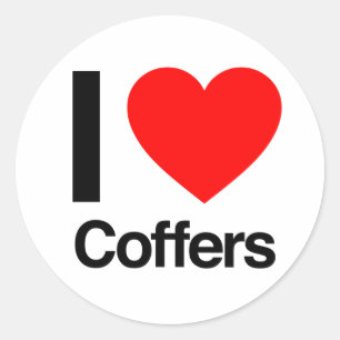 i love coffers classic round sticker