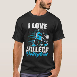 I Love College Volleyball  Volley Player Vintage T-Shirt