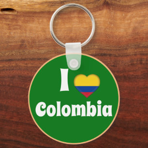 I love Colombia & Heart - country, travel /sports Keychain
