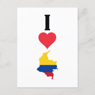 I Love Colombia Vertical I Heart Country Carte du 