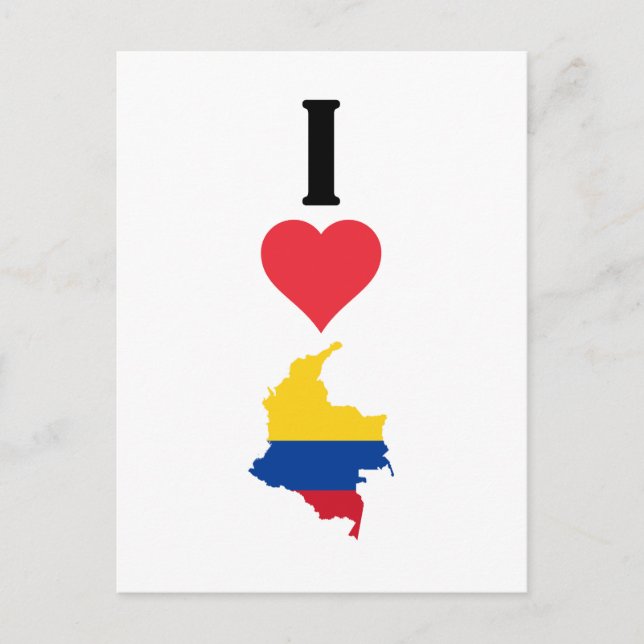 I Love Colombia Vertical I Heart Country Carte du  (Devant)