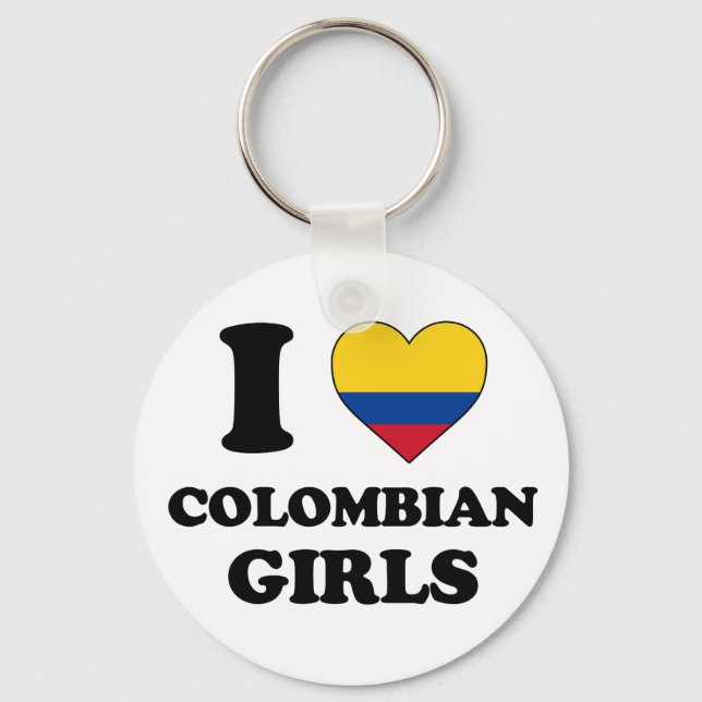 I love Colombian girls Keychain (Front)