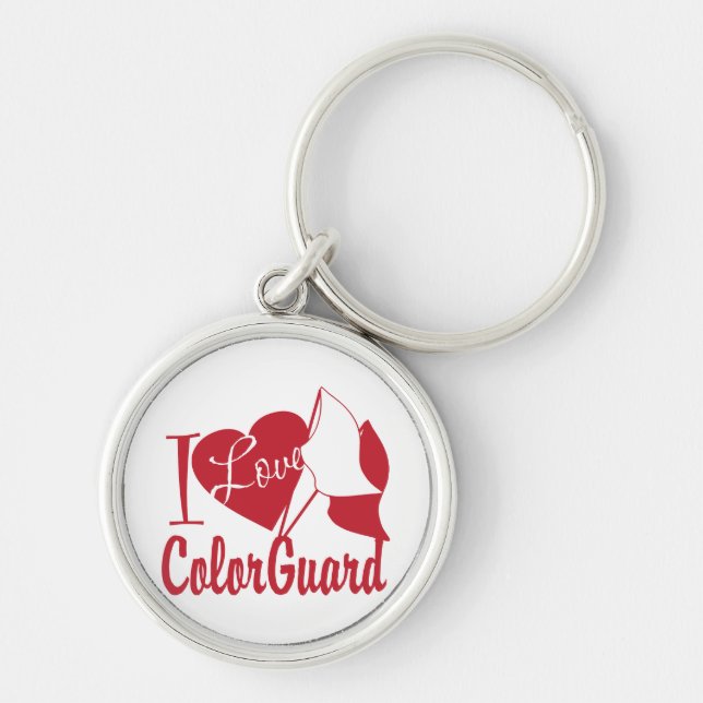 I Love ColorGuard Keychain (Front)