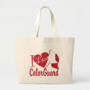 I Love ColorGuard Large Tote Bag