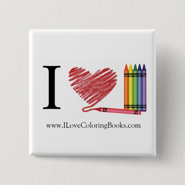 I Love Colouring Button (Front)