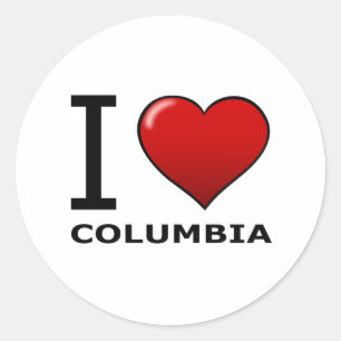 I LOVE COLUMBIA, OH - OHIO CLASSIC ROUND STICKER