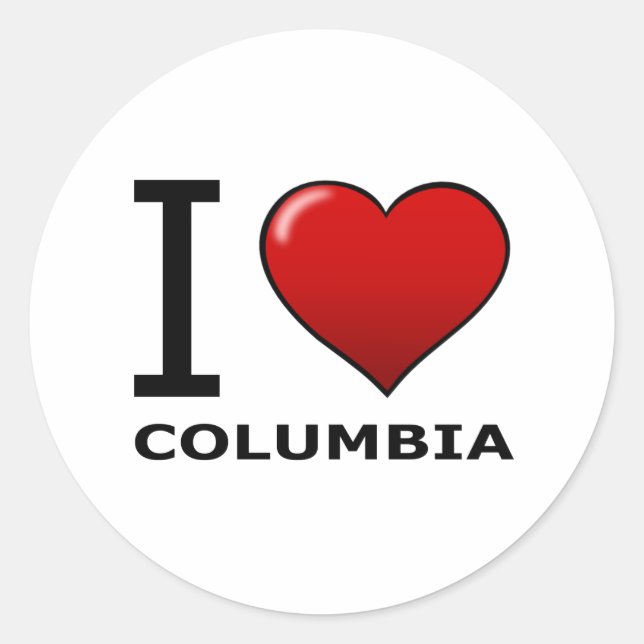 I LOVE COLUMBIA, OH - OHIO CLASSIC ROUND STICKER (Front)