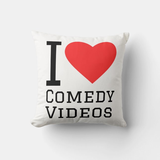 i love comedy videos throw pillow (Front)