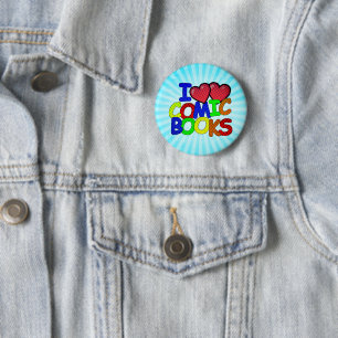 I Love Comic Books 2 Inch Round Button