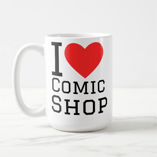 I love comic shop coffee mug (Left)