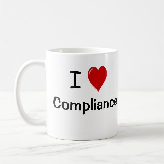 I Love Compliance Heart Me Compliance Office Coffee Mug (Left)