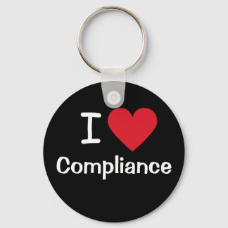I Love Compliance I Heart Compliance Officer Gift Keychain