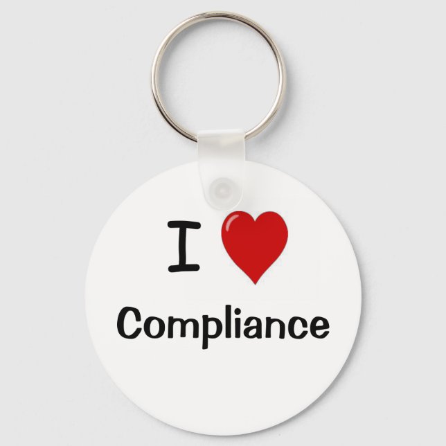 I Love Compliance I Heart Compliance Officer Keychain (Front)