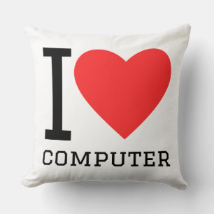 I love computer throw pillow