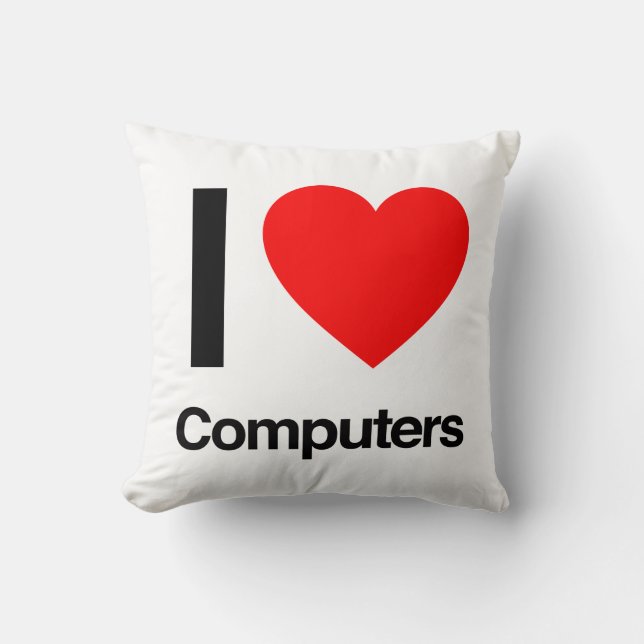 i love computers throw pillow (Front)