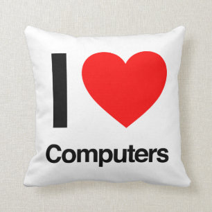 i love computers throw pillow