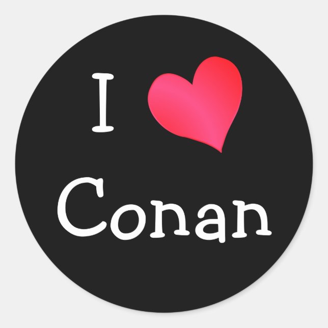 I Love Conan Classic Round Sticker (Front)