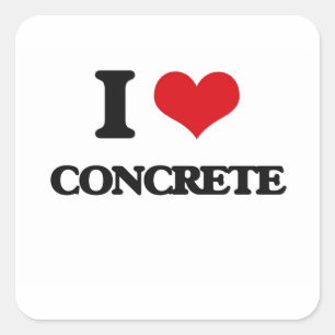 I love Concrete Square Sticker