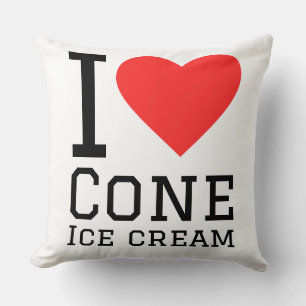 I love cone ice cream  throw pillow