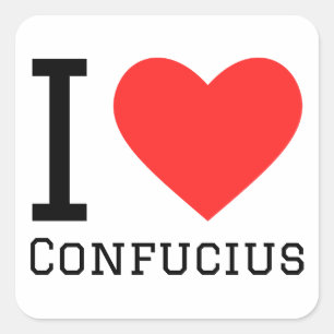 I love Confucius Square Sticker