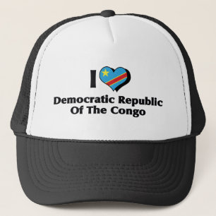 I Love Congo Democratic Republic Flag Trucker Hat