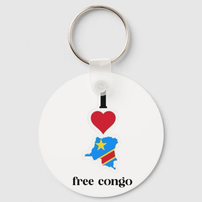 i love congo design  keychain (Front)