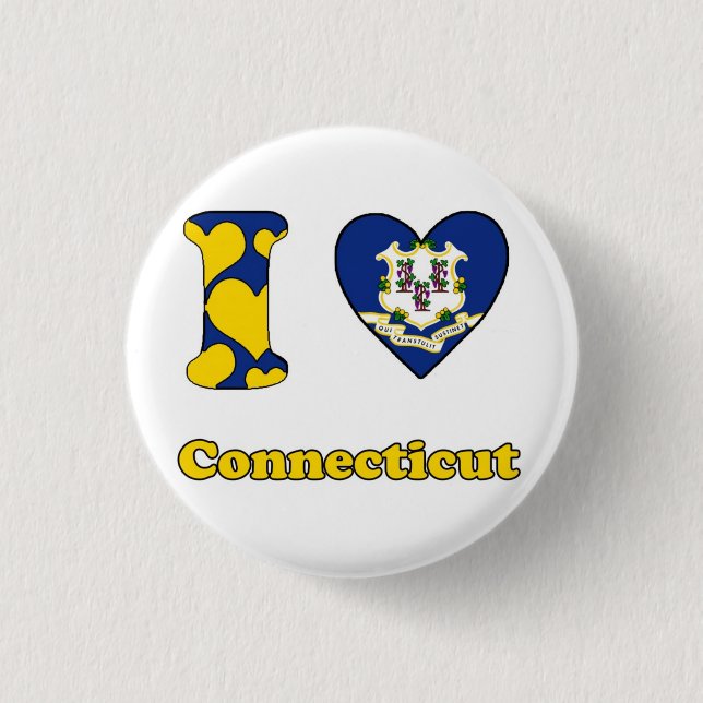 I love Connecticut 1 Inch Round Button (Front)